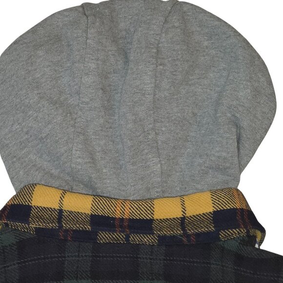 Flannel Plaid Multi Patch Shacket Shirt American Eagle Outfitter Size Medium - Picture 12 of 16